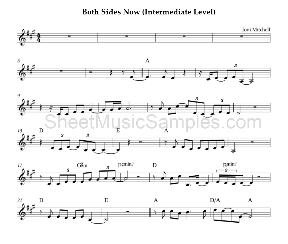 Both Sides Now (Intermediate Level)