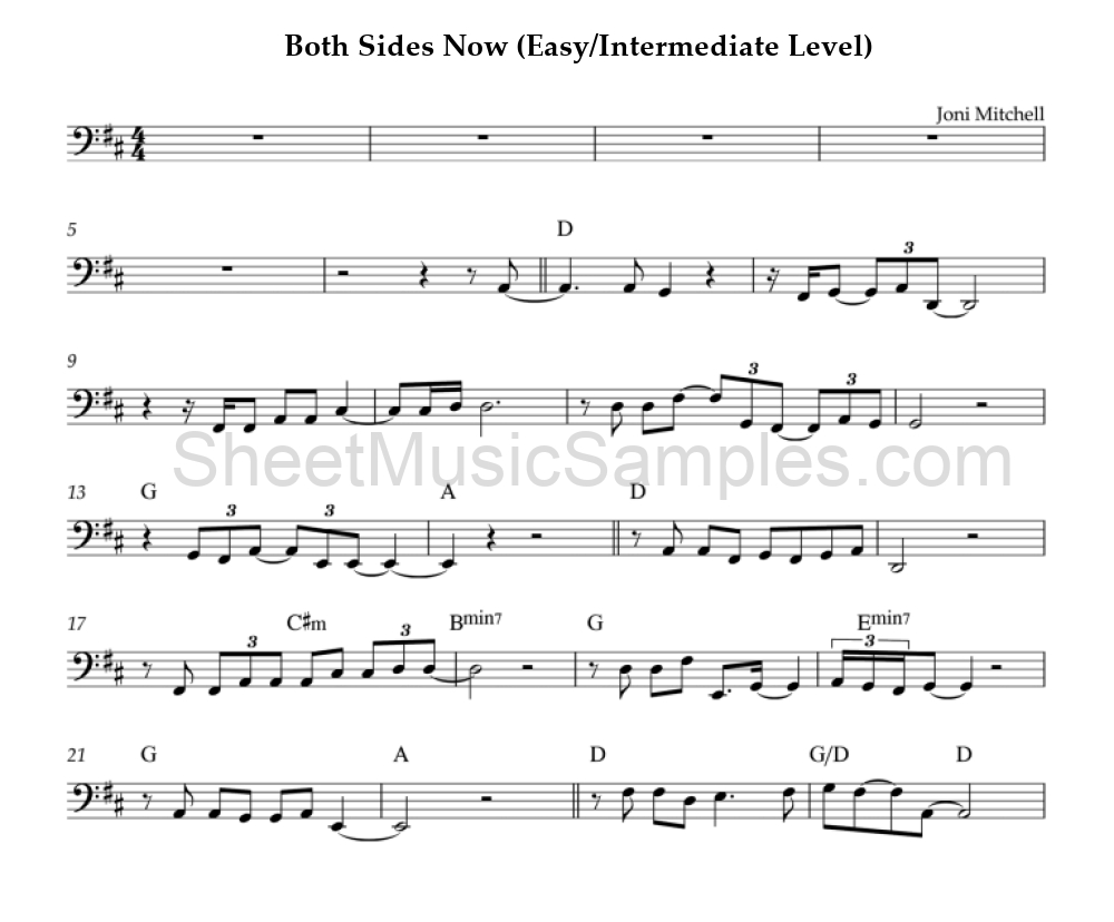 Both Sides Now (Easy/Intermediate Level)