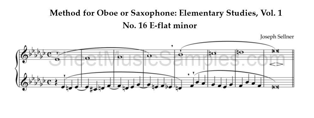 Method for Oboe or Saxophone: Elementary Studies, Vol. 1 - No. 16 E-flat minor