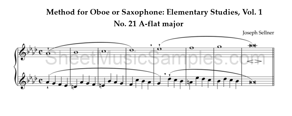 Method for Oboe or Saxophone: Elementary Studies, Vol. 1 - No. 21 A-flat major