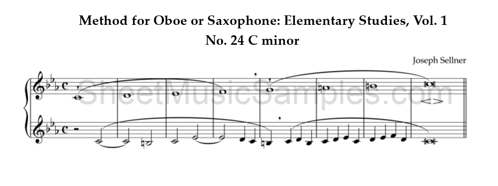 Method for Oboe or Saxophone: Elementary Studies, Vol. 1 - No. 24 C minor