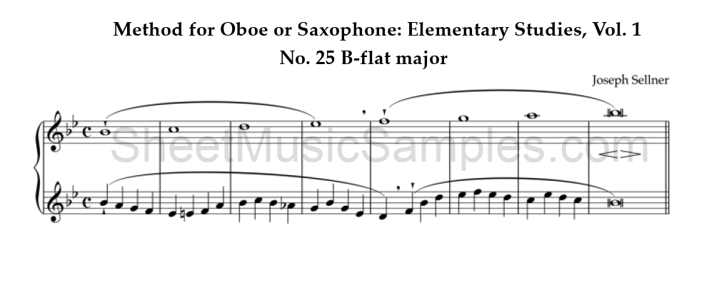 Method for Oboe or Saxophone: Elementary Studies, Vol. 1 - No. 25 B-flat major