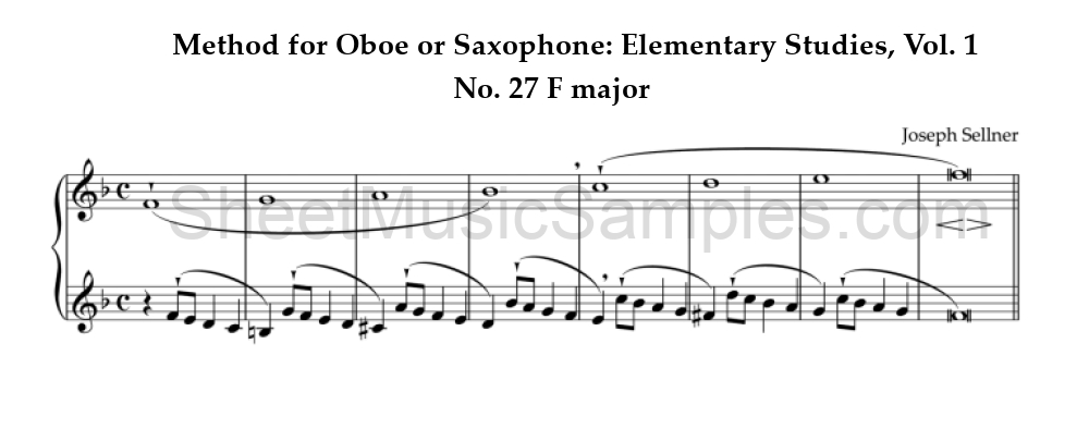 Method for Oboe or Saxophone: Elementary Studies, Vol. 1 - No. 27 F major