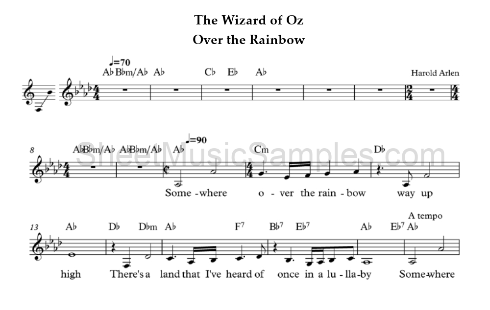 The Wizard of Oz - Over the Rainbow