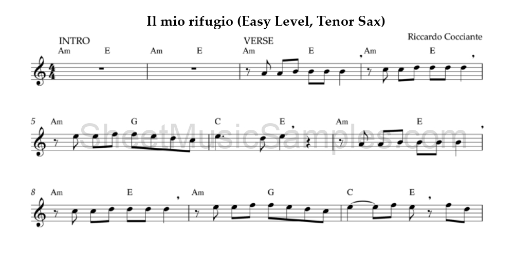 Il mio rifugio (Easy Level, Tenor Sax)