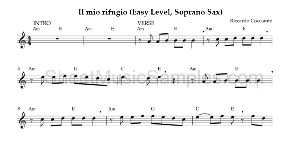 Il mio rifugio (Easy Level, Soprano Sax)