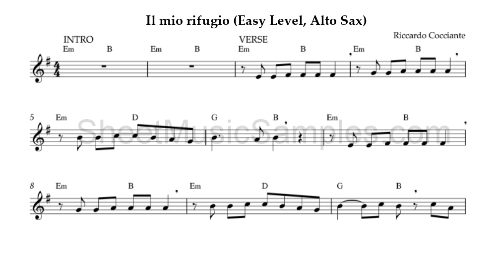 Il mio rifugio (Easy Level, Alto Sax)