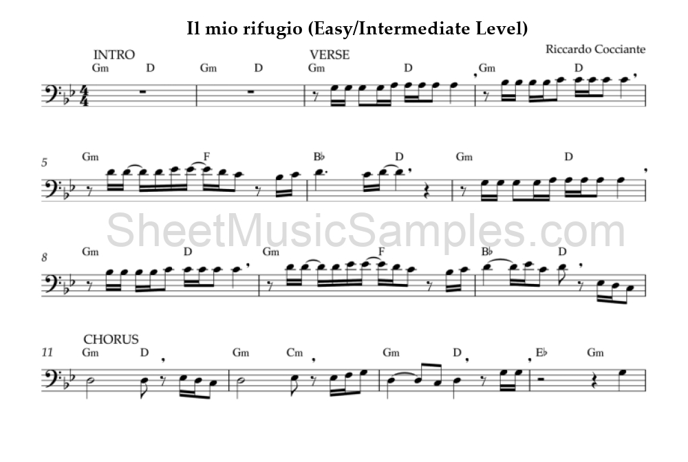 Il mio rifugio (Easy/Intermediate Level)