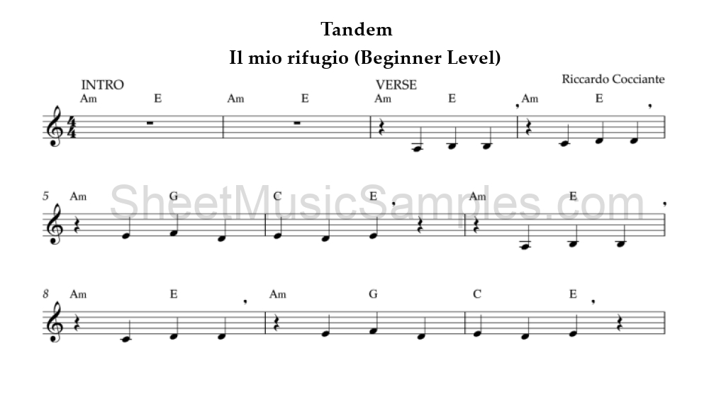 Tandem - Il mio rifugio (Beginner Level)