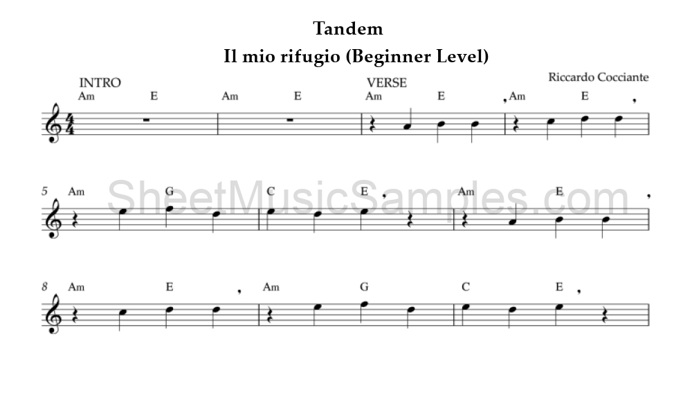 Tandem - Il mio rifugio (Beginner Level)