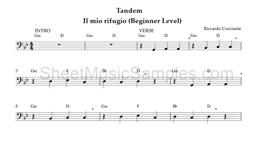 Tandem - Il mio rifugio (Beginner Level)