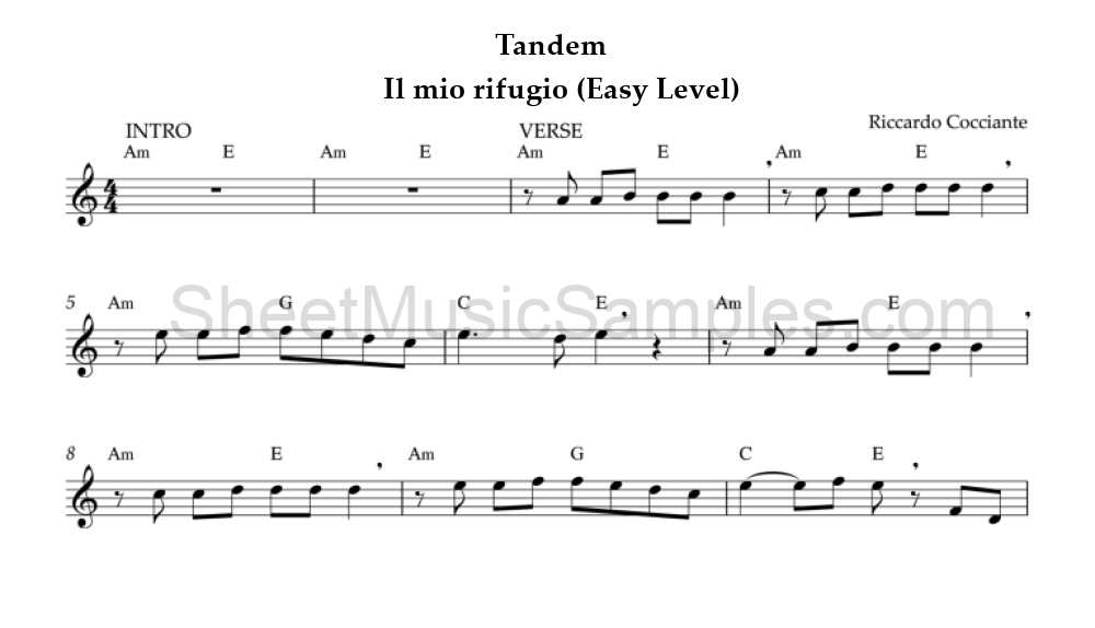 Tandem - Il mio rifugio (Easy Level)