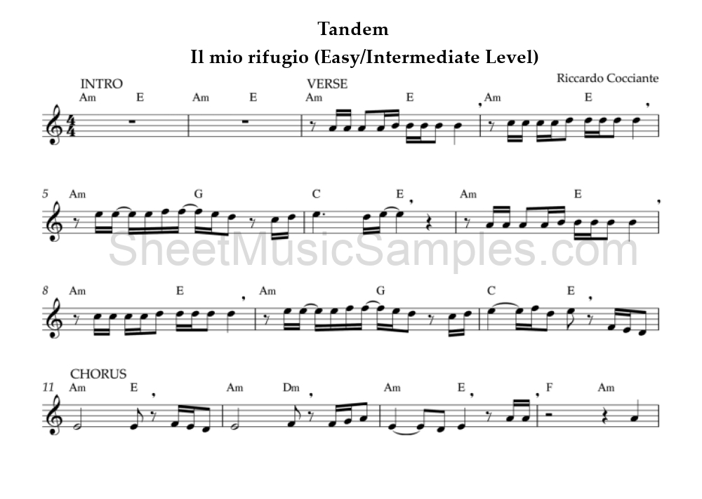 Tandem - Il mio rifugio (Easy/Intermediate Level)