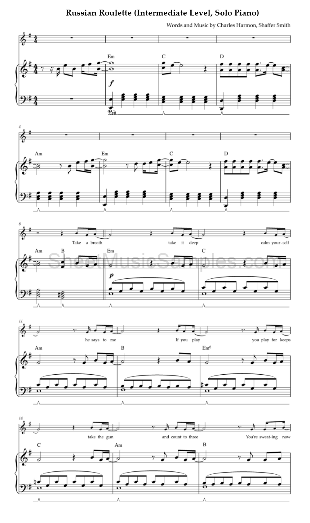 Russian Roulette (Intermediate Level, Solo Piano)