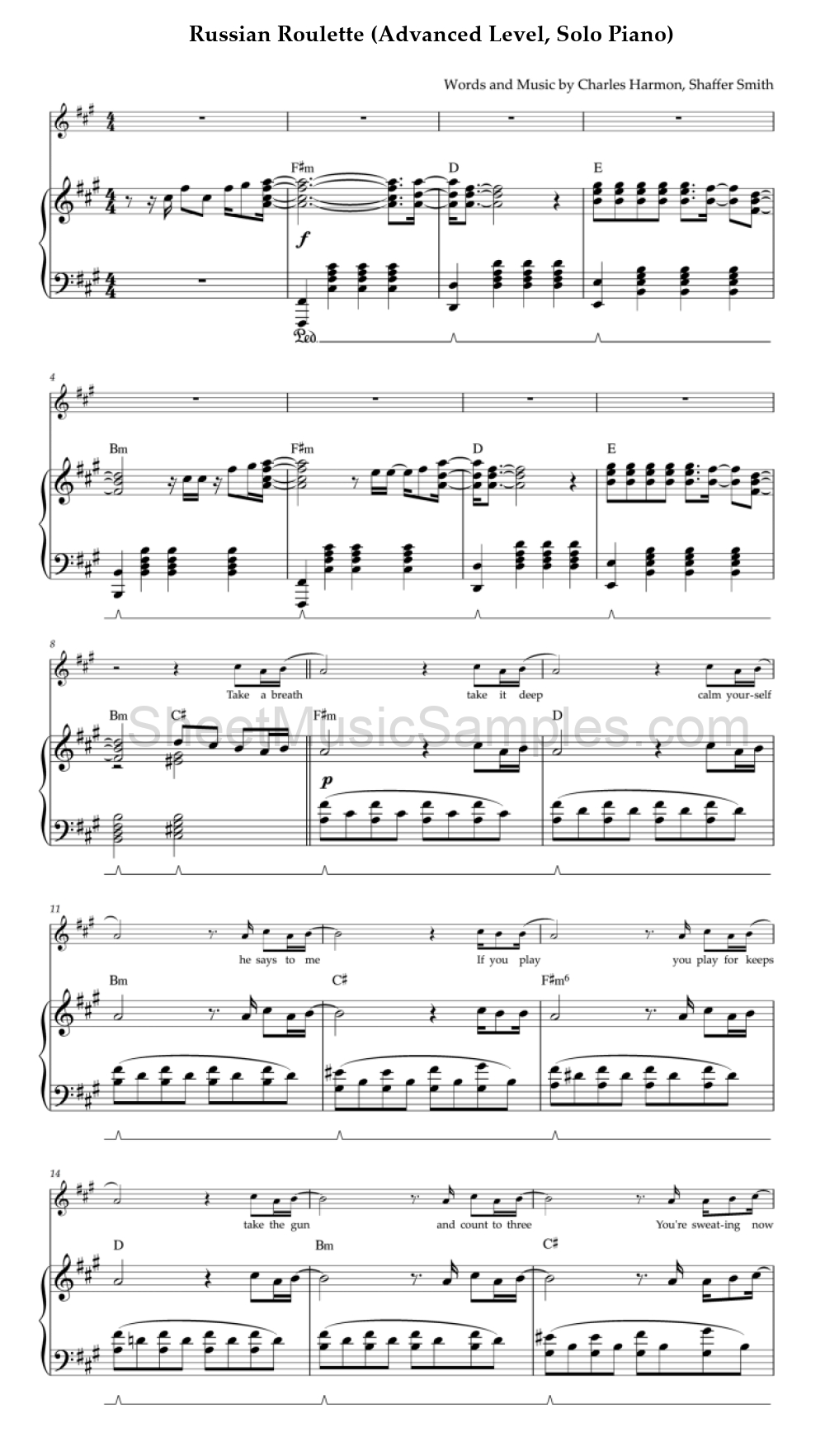 Russian Roulette (Advanced Level, Solo Piano)