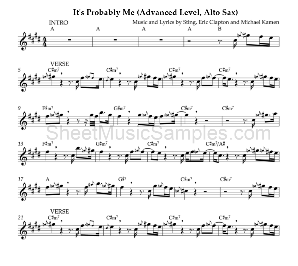 It's Probably Me (Advanced Level, Alto Sax)