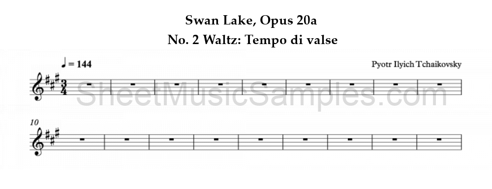 Swan Lake, Opus 20a - No. 2 Waltz: Tempo di valse