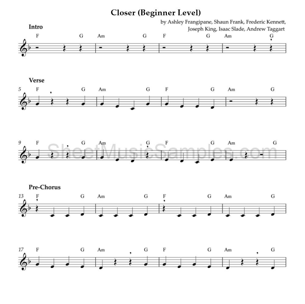 Closer (Beginner Level)