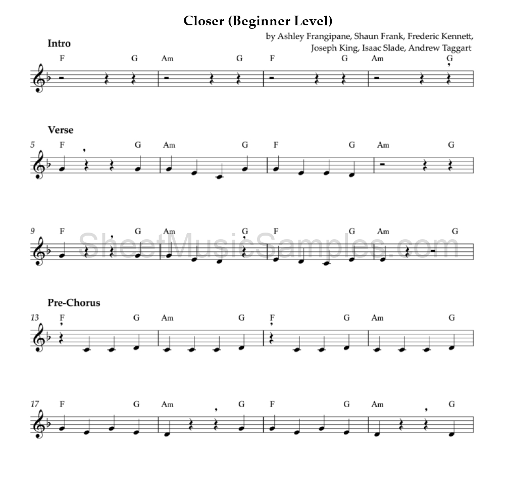 Closer (Beginner Level)