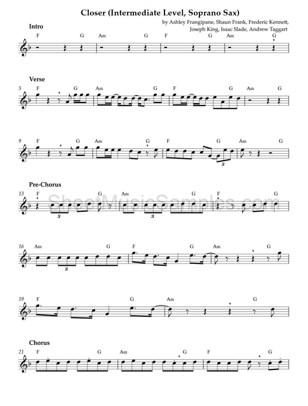 Closer (Intermediate Level, Soprano Sax)