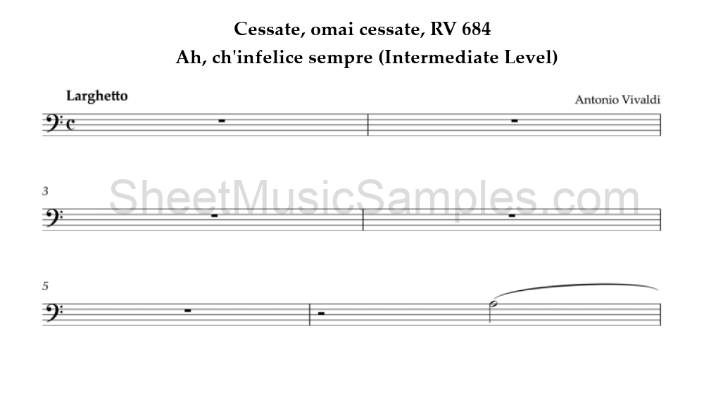 Cessate, omai cessate, RV 684 - Ah, ch'infelice sempre (Intermediate Level)