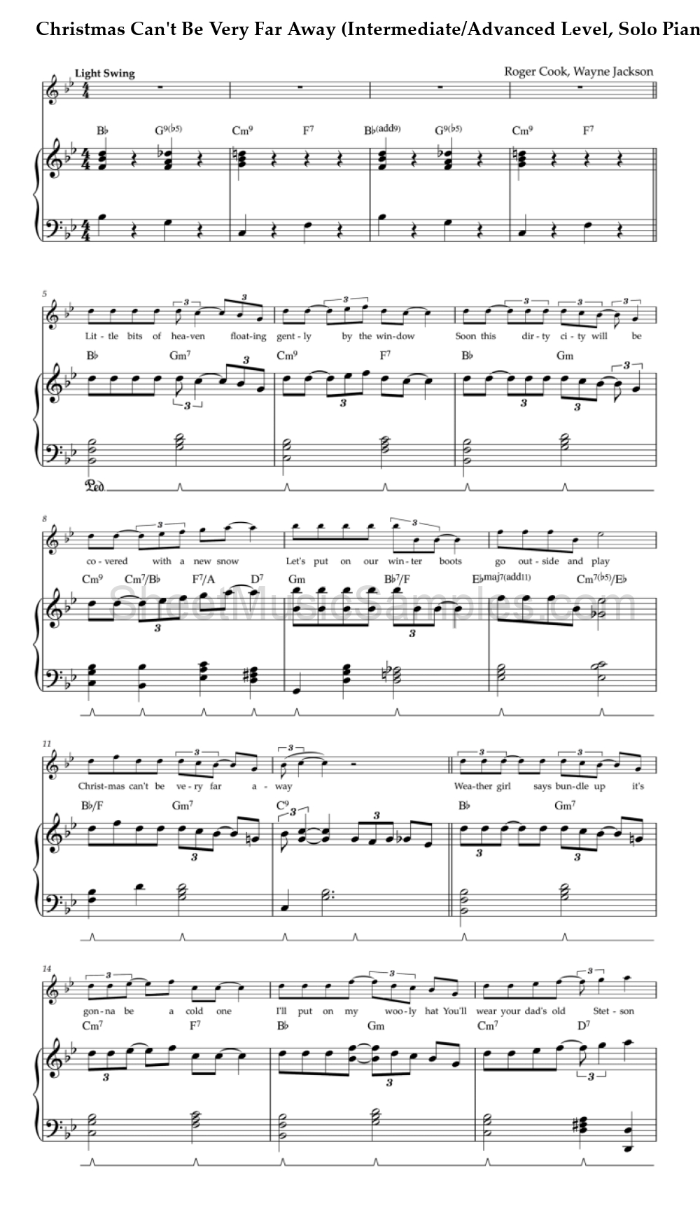 Christmas Can't Be Very Far Away (Intermediate/Advanced Level, Solo Piano)