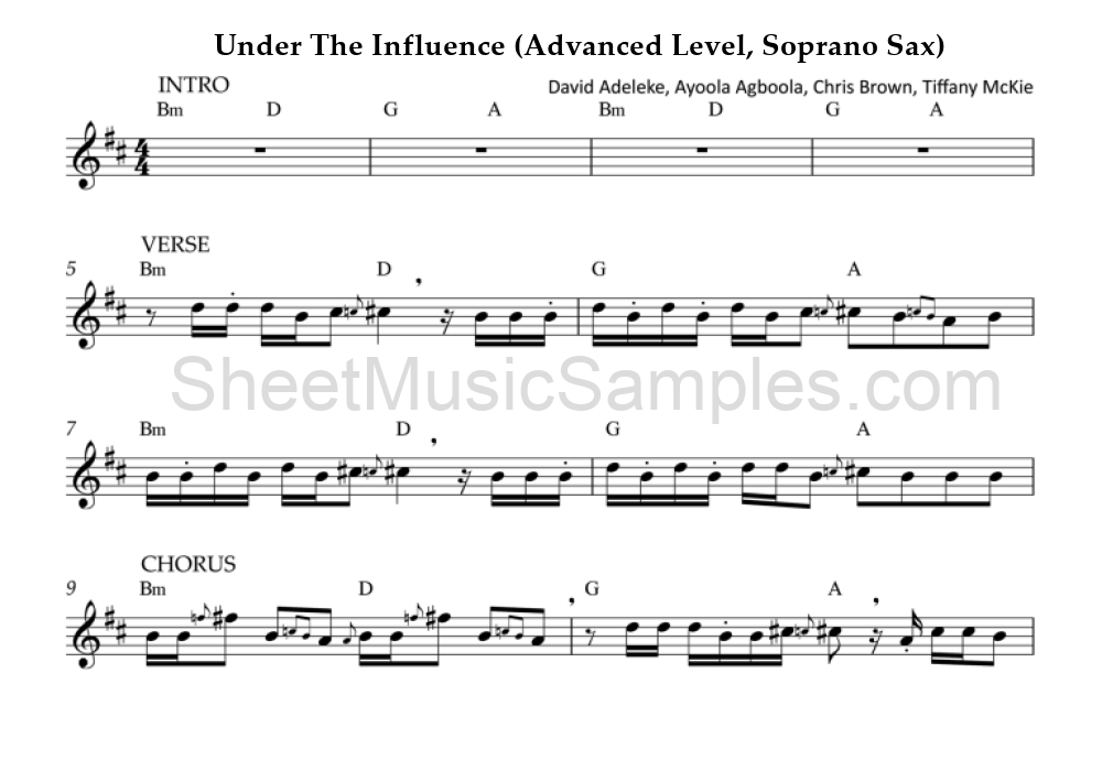 Under The Influence (Advanced Level, Soprano Sax)