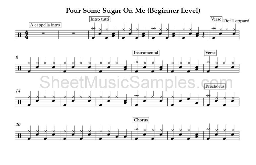 Pour Some Sugar On Me (Beginner Level)