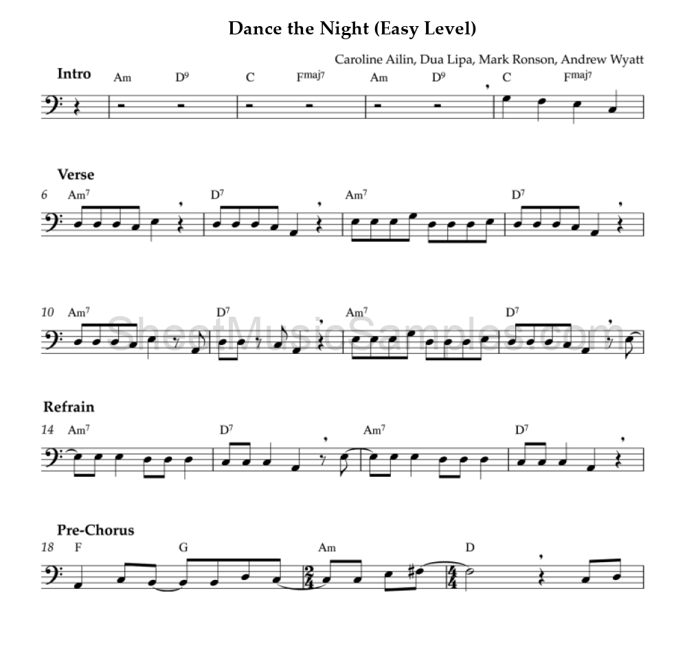 Dance the Night (Easy Level)