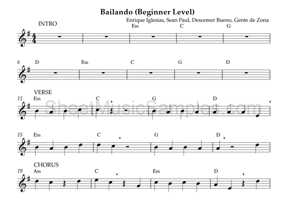 Bailando (Beginner Level)