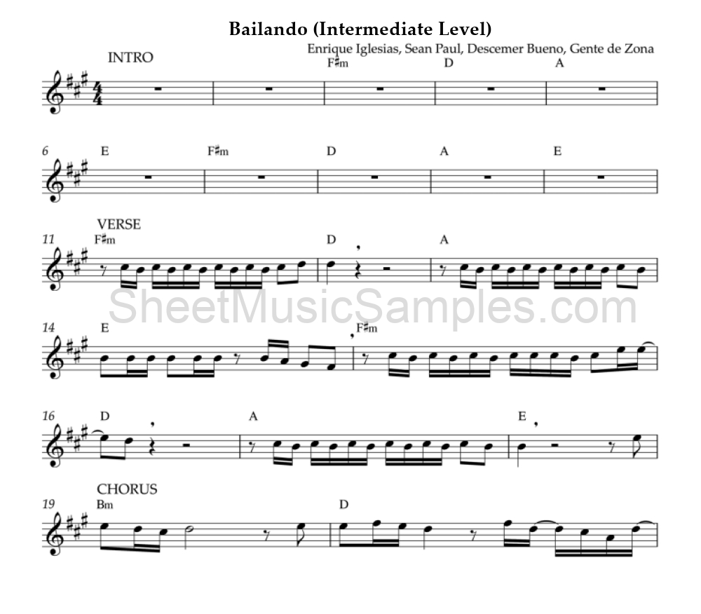 Bailando (Intermediate Level)