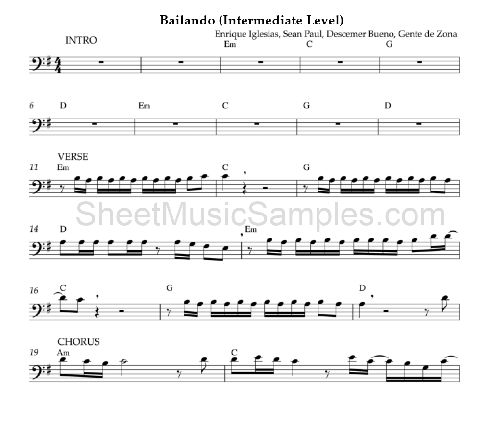 Bailando (Intermediate Level)