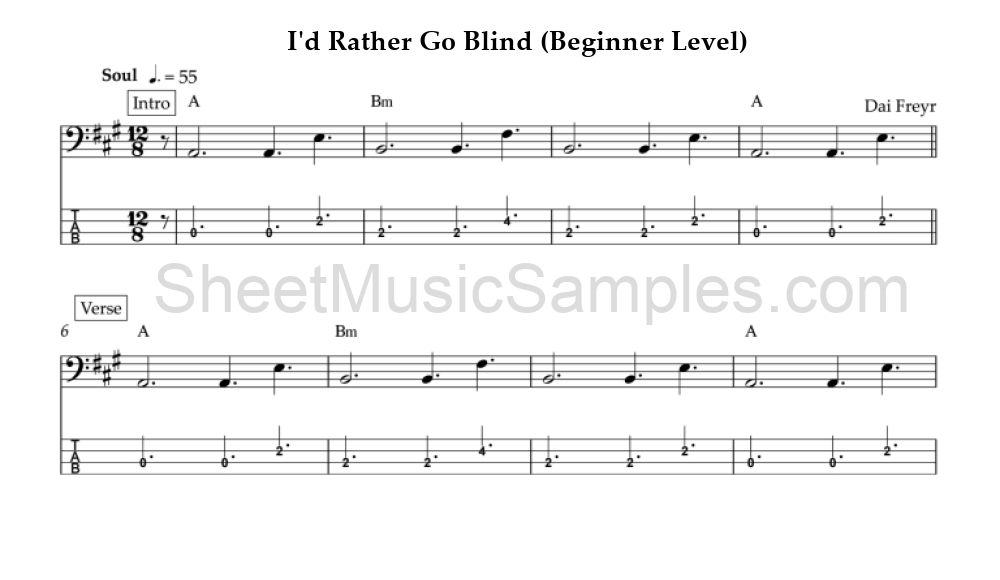 I'd Rather Go Blind (Beginner Level)