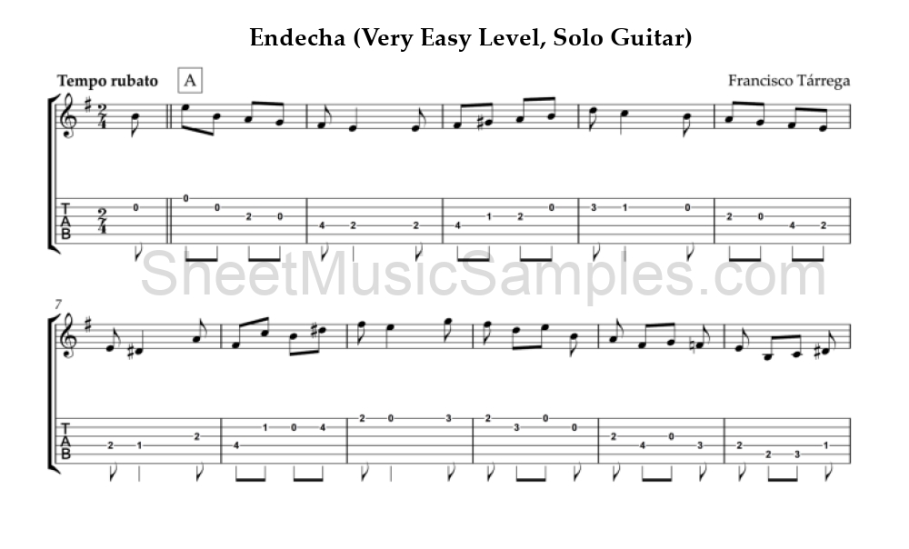 Endecha (Very Easy Level, Solo Guitar)