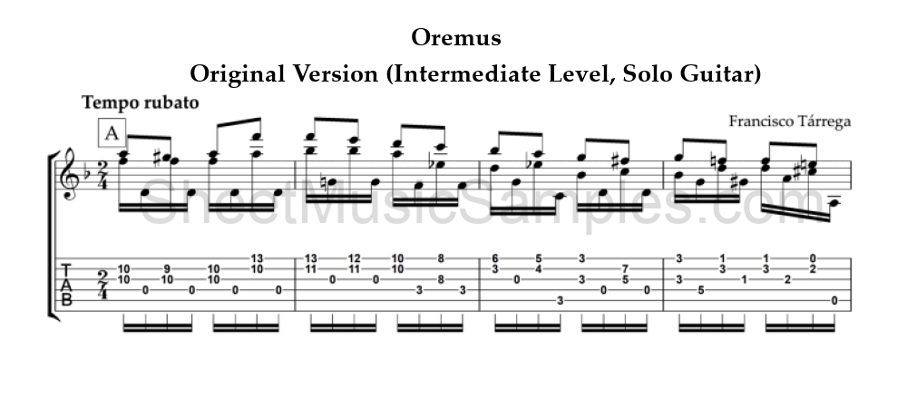 Oremus - Original Version (Intermediate Level, Solo Guitar)