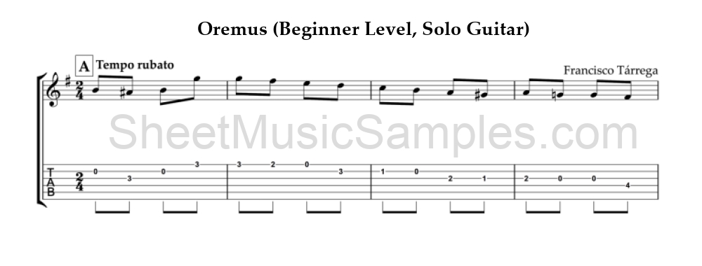 Oremus (Beginner Level, Solo Guitar)