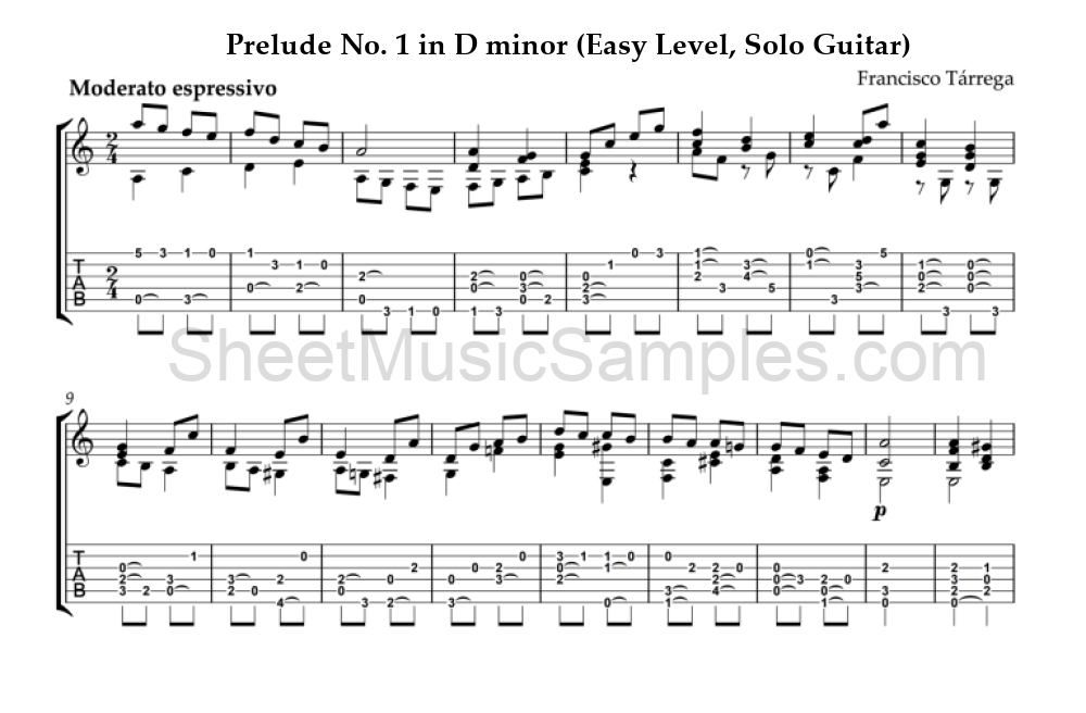 Prelude No. 1 in D minor (Easy Level, Solo Guitar)