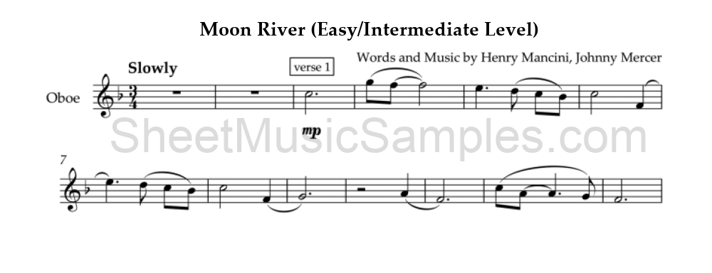 Moon River (Easy/Intermediate Level)