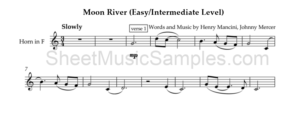 Moon River (Easy/Intermediate Level)