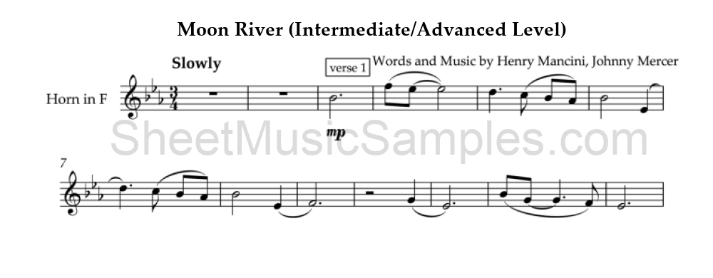 Moon River (Intermediate/Advanced Level)