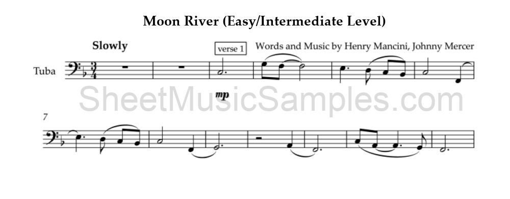 Moon River (Easy/Intermediate Level)