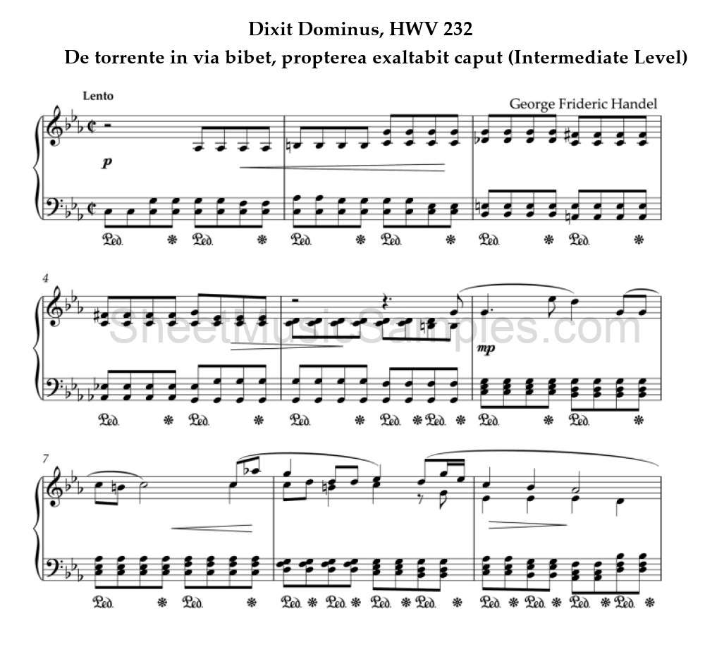 Dixit Dominus, HWV 232 - De torrente in via bibet, propterea exaltabit caput (Intermediate Level)