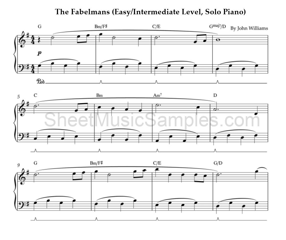 The Fabelmans (Easy/Intermediate Level, Solo Piano)