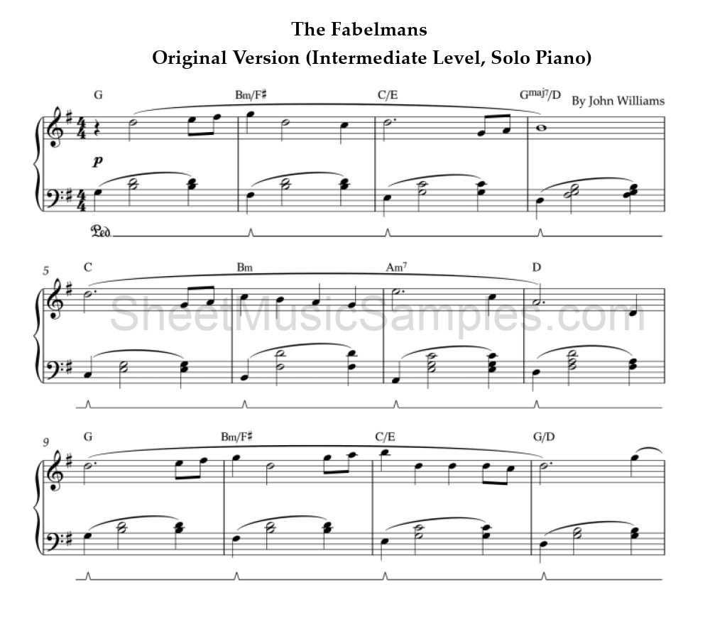 The Fabelmans - Original Version (Intermediate Level, Solo Piano)