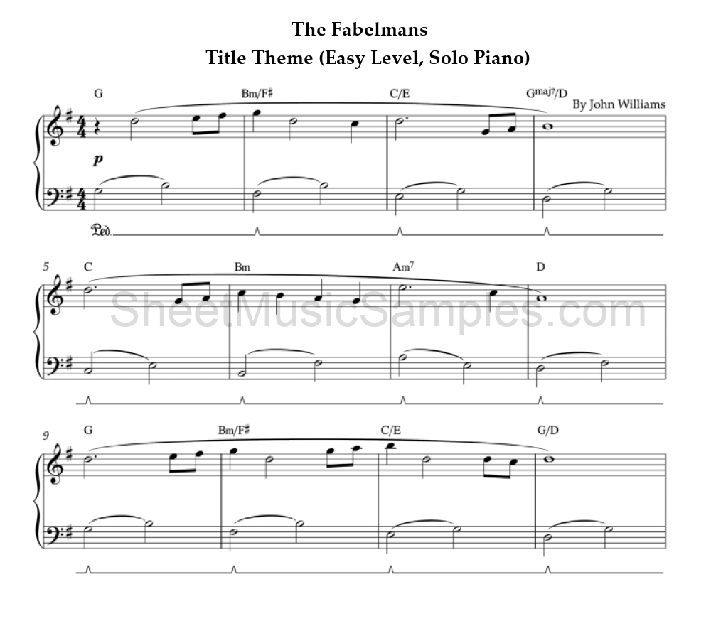 The Fabelmans - Title Theme (Easy Level, Solo Piano)