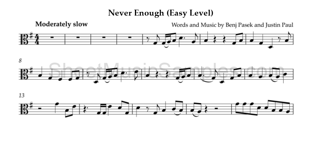 Never Enough (Easy Level)