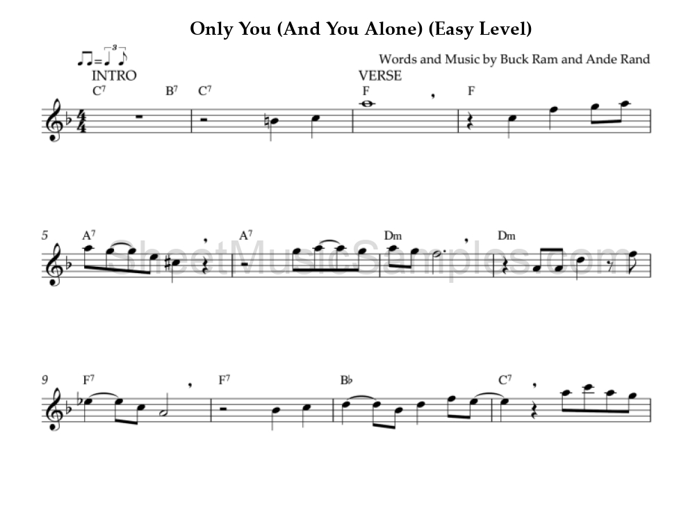 Only You (And You Alone) (Easy Level)