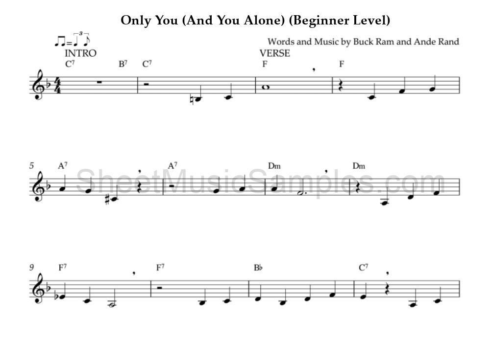 Only You (And You Alone) (Beginner Level)