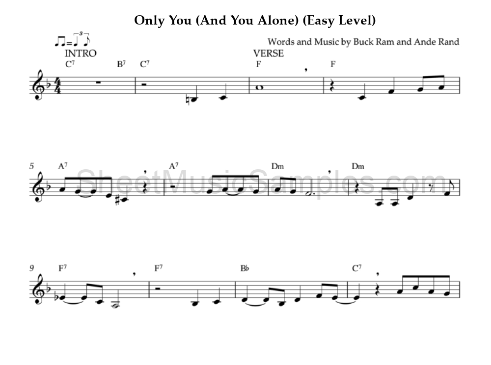 Only You (And You Alone) (Easy Level)