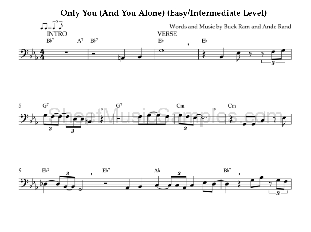 Only You (And You Alone) (Easy/Intermediate Level)